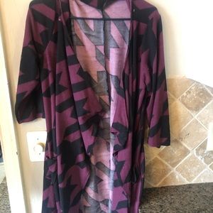 Geo 3/4 Sleeve Long Cardigan